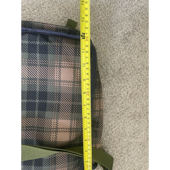 Burton Messenger Bag Laptop Bag Green Plaid Travel - Crossbody Multi Compartment - Picture 4 of 10